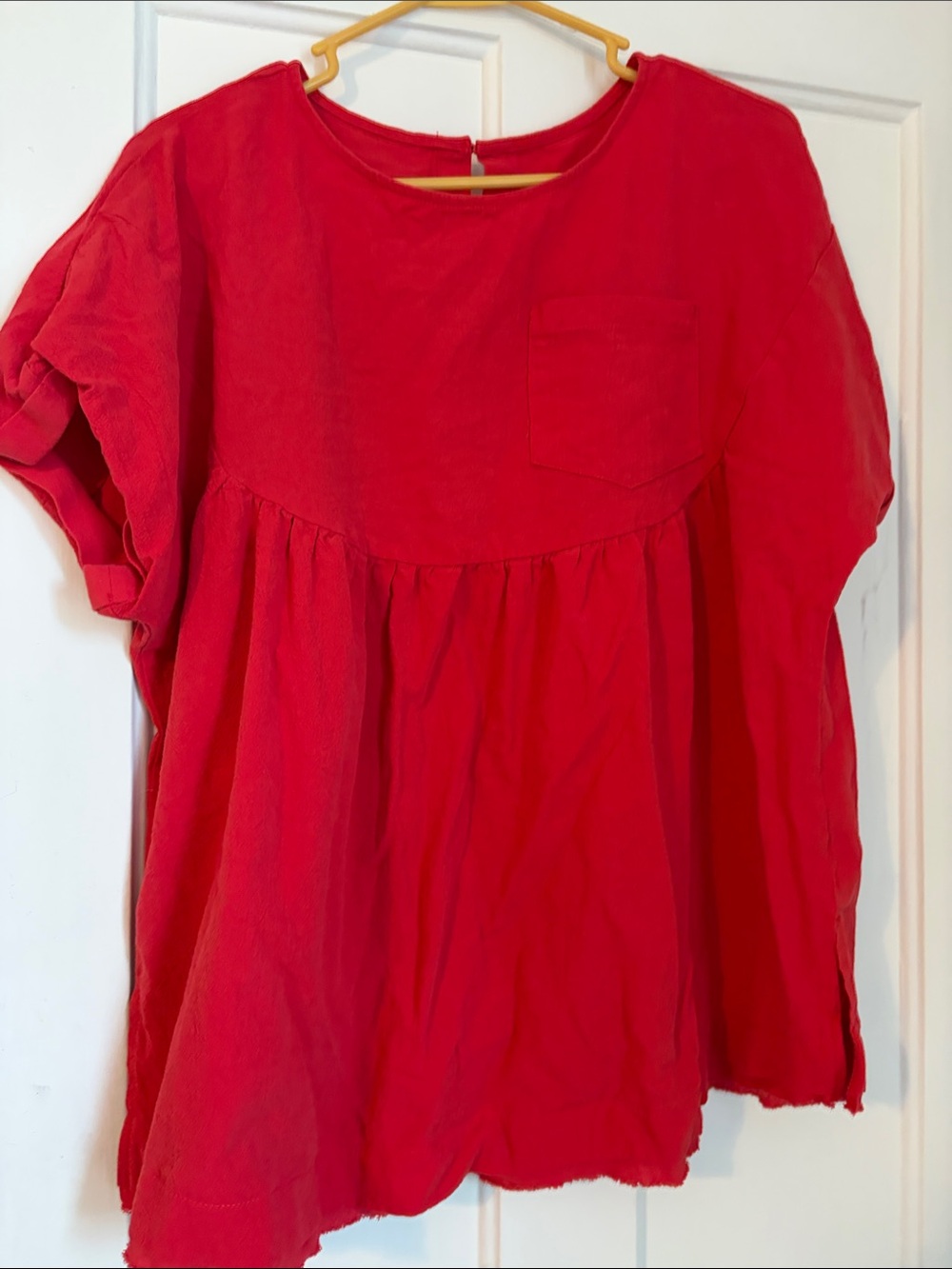 Amazon Essentials Red Babydoll Tunic Top